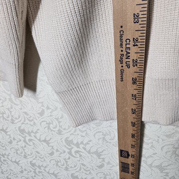 Lillusory Cardigan Sweater sz M Beige Sand Chunky Knit Long Sleeve Preppy - Picture 11 of 12
